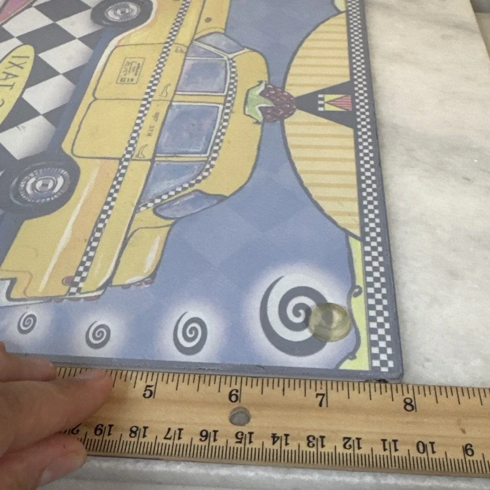 Taxi Glass Cutting Board vintage